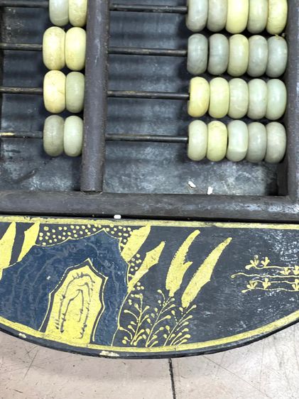 ลูกคิดจีน เขียนลายน้ำทองเก่าสะสมA1 รูปที่ 7