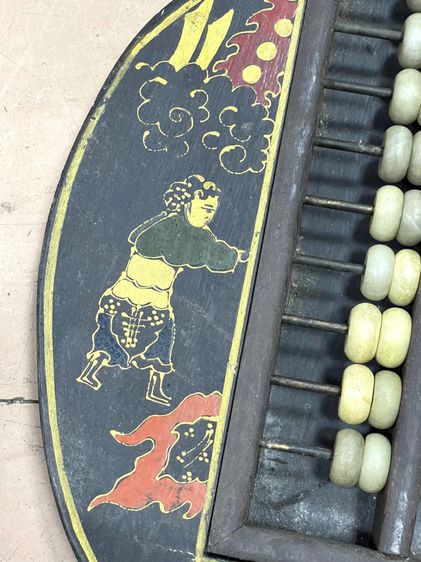 ลูกคิดจีน เขียนลายน้ำทองเก่าสะสมA1 รูปที่ 6