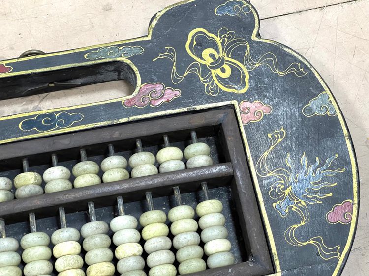 ลูกคิดจีน เขียนลายน้ำทอง อาวุธเทพแปดเซียน เก่าสะสมA4 รูปที่ 7