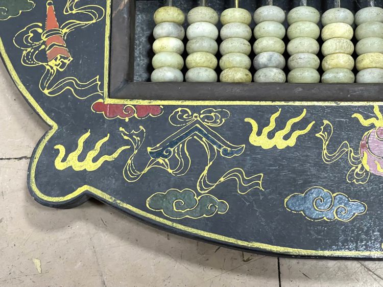 ลูกคิดจีน เขียนลายน้ำทอง อาวุธเทพแปดเซียน เก่าสะสมA4 รูปที่ 4