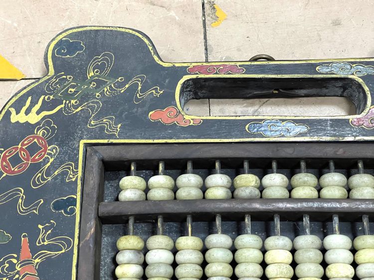 ลูกคิดจีน เขียนลายน้ำทอง อาวุธเทพแปดเซียน เก่าสะสมA4 รูปที่ 6