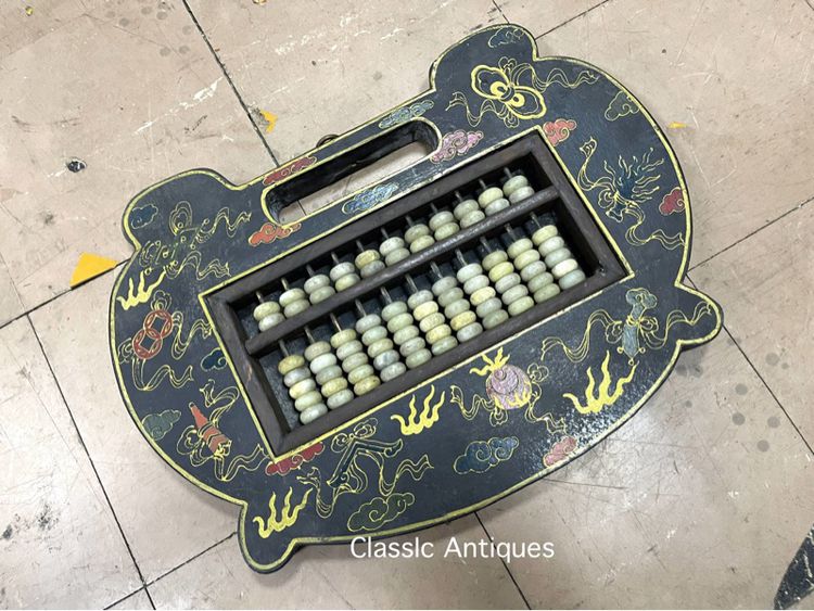 ลูกคิดจีน เขียนลายน้ำทอง อาวุธเทพแปดเซียน เก่าสะสมA4 รูปที่ 2