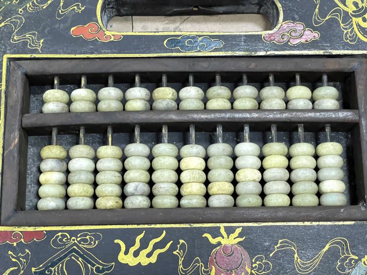 ลูกคิดจีน เขียนลายน้ำทอง อาวุธเทพแปดเซียน เก่าสะสมA4 รูปที่ 8