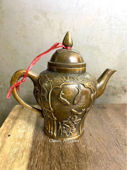 กาน้ำชา ลายปลา ไก่ทองเหลืองสะสม รูปที่ 2