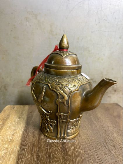 กาน้ำชา ลายปลา ไก่ทองเหลืองสะสม รูปที่ 3