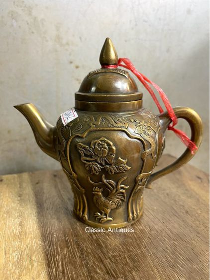 กาน้ำชา ลายปลา ไก่ทองเหลืองสะสม รูปที่ 5