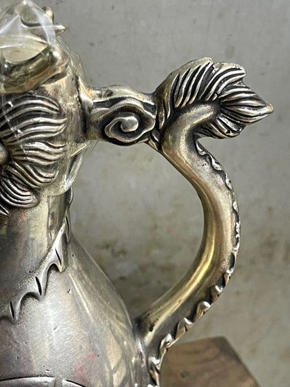 กาน้ำชา หัวมังกร หยินหยางกะไหล่เงินสะสม รูปที่ 5