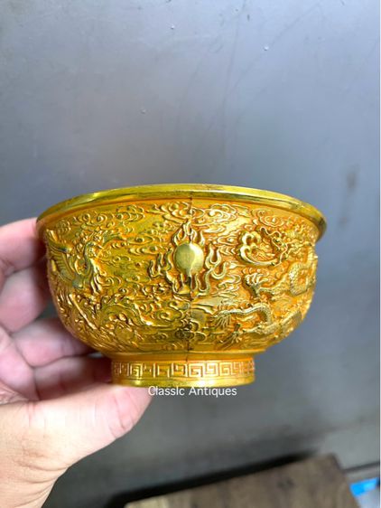 ถ้วยน้ำชา มังกร นกฟีนิกซ์ กะไหล่ทอง A1 รูปที่ 10