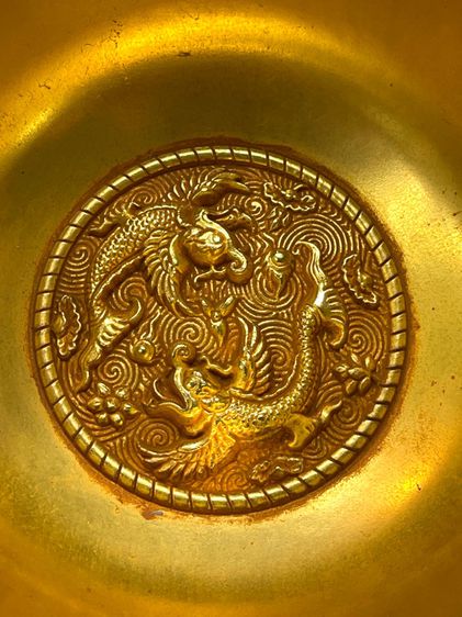 ถ้วยน้ำชา มังกร นกฟีนิกซ์ กะไหล่ทอง A1 รูปที่ 3