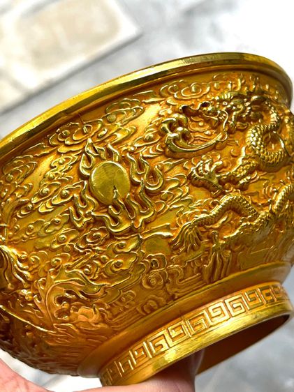 ถ้วยน้ำชา มังกร นกฟีนิกซ์ กะไหล่ทอง A1 รูปที่ 4