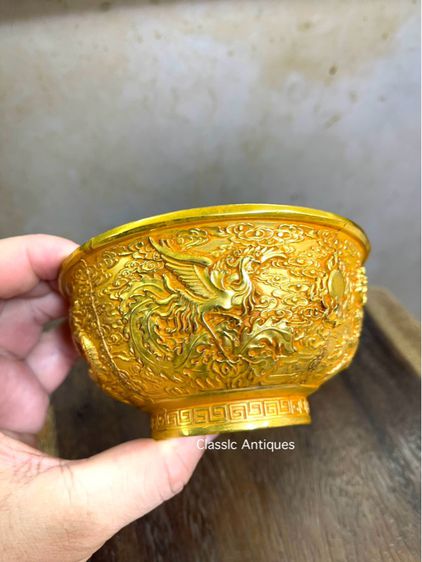 ถ้วยน้ำชา มังกร นกฟีนิกซ์ กะไหล่ทอง A1 รูปที่ 14