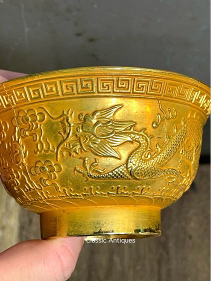 ถ้วยน้ำชา มังกรคู่ กะไหล่ทอง A2 รูปที่ 7