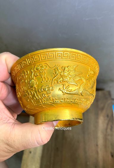 ถ้วยน้ำชา มังกรคู่ กะไหล่ทอง A2 รูปที่ 6