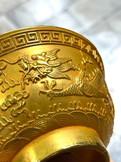 ถ้วยน้ำชา มังกรคู่ กะไหล่ทอง A2 รูปที่ 4