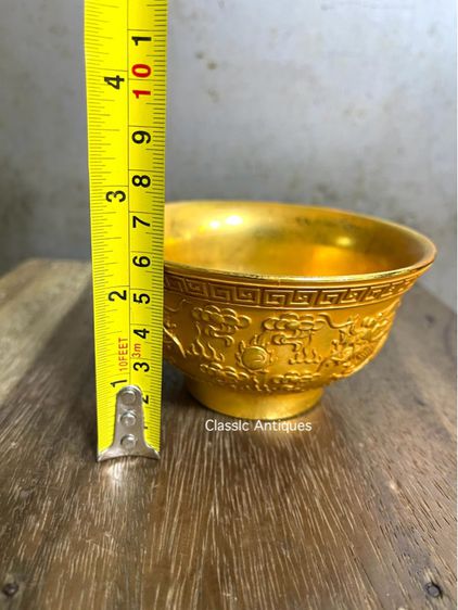 ถ้วยน้ำชา มังกรคู่ กะไหล่ทอง A2 รูปที่ 13