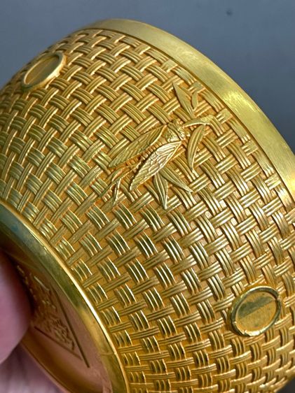 ถ้วยน้ำชา ลายจักจั่น กะไหล่ทอง A3 รูปที่ 10