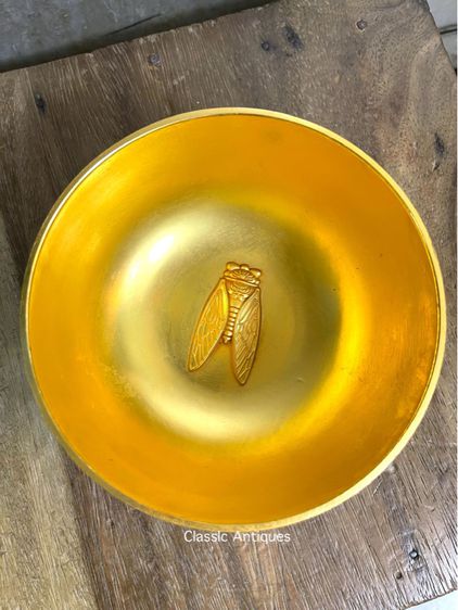 ถ้วยน้ำชา ลายจักจั่น กะไหล่ทอง A3 รูปที่ 4