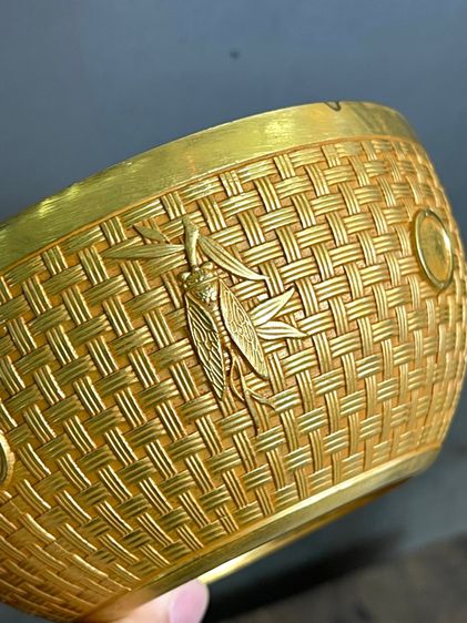 ถ้วยน้ำชา ลายจักจั่น กะไหล่ทอง A3 รูปที่ 8