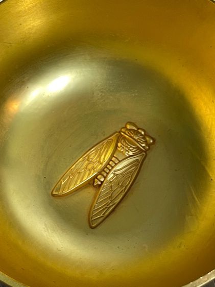 ถ้วยน้ำชา ลายจักจั่น กะไหล่ทอง A3 รูปที่ 6