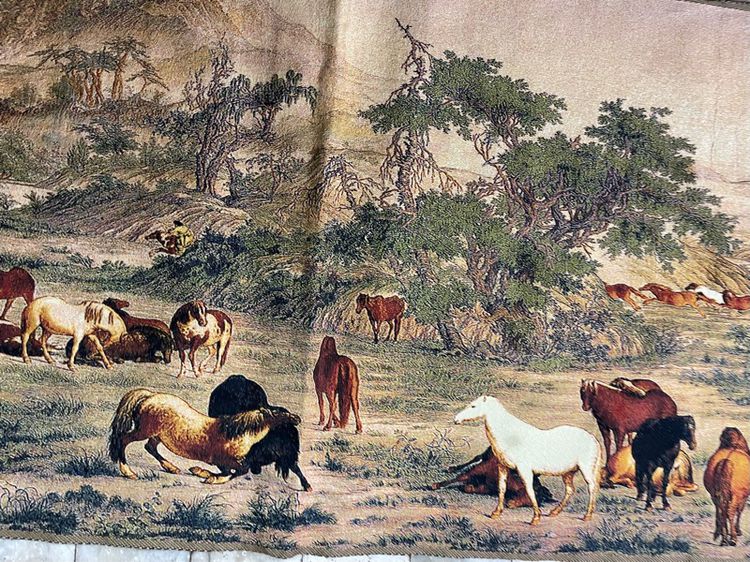 ภาพปัก ม้าป่า ผืนยาวสะสม รูปที่ 4