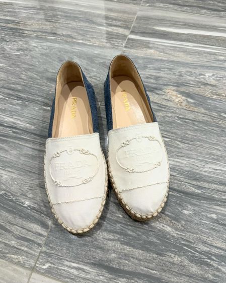 อื่นๆ รองเท้าส้นแบน ผ้าใบ UK 4.5 | EU 37 1/3 | US 6 ขาว Prada Espadrilles - รองเท้าแบรนด์เนม