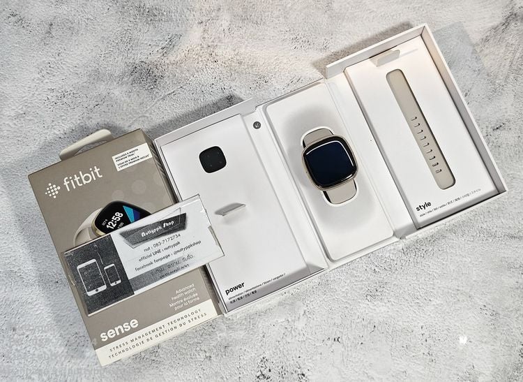 อุปกรณ์เพื่อสุขภาพ 📌 Fitbit Sense สมาร์ทวอทช์เพื่อสุขภาพ ฟังชั่นจัดเต็ม GPS ECG หน้าจอ Amoled ยกกล่อง 