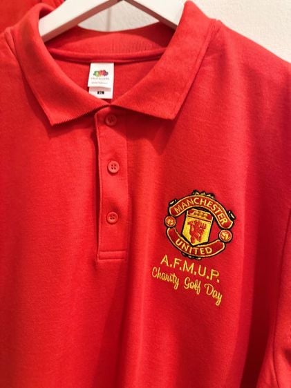 แดง แขนสั้น เสื้อสโมสรทีมฟุตบอลManchester United A.F.M.U.P.Charity golf day 