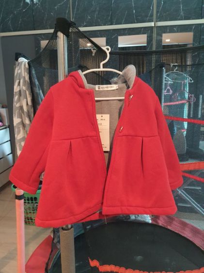 H&M M แดง เสื้อคลุมกันหนาวเด็กผู้หญิง