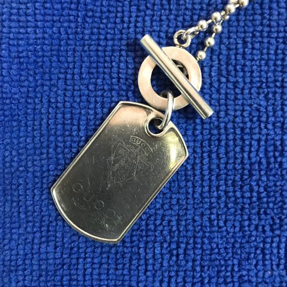 GUCCI Dog tag Necklace 925 Sterling Silver 