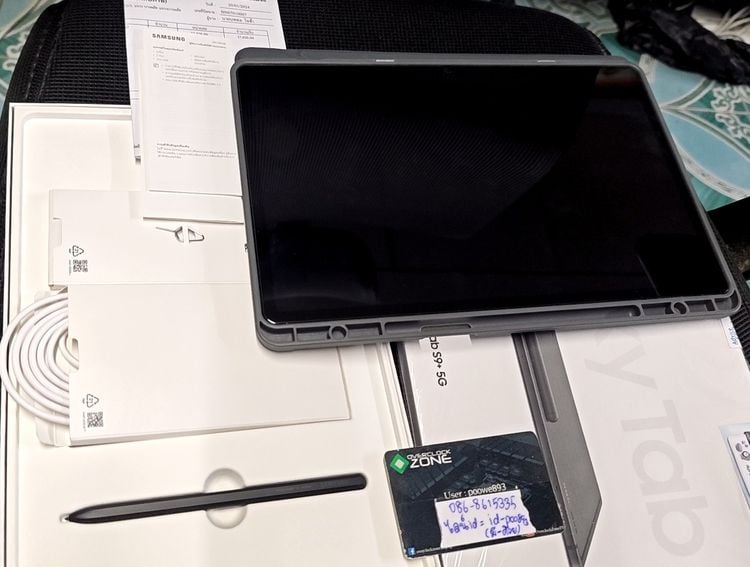 Samsung 256 GB SS galaxy Tab S9+ 5G เครื่องไทย สีดำ 256GB ram12 สวยกริป ติดกันรอย มีเคส ประกันยาวปีหน้าcare+2ปี มีใบเสร็จ