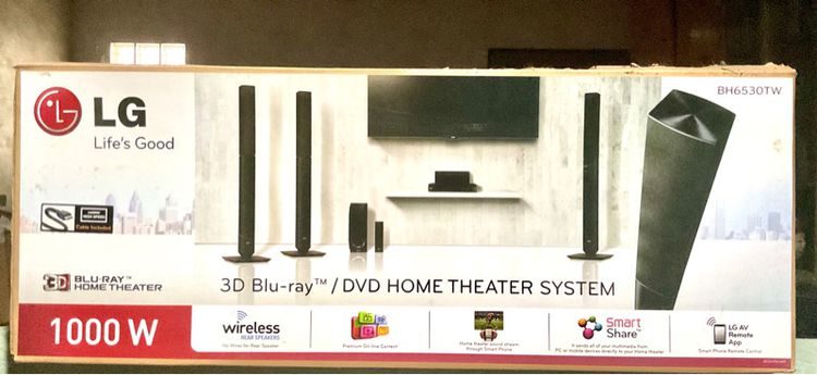 เอาไปแค่ 5000 พอ LG Wireless 5.1ch Smart 3D Blu-ray Home Theatre ยกกล่อง ใหม่กริ๊บ ลำโพงไร้สาย สั่งผ่าน app ได้ ดู 3D ได้ ซื้อ PowerMall