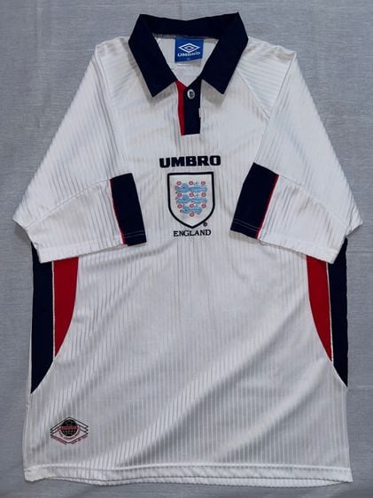 เสื้อเจอร์ซีย์ Umbro ผู้ชาย ขาว เสื้อทีมชาติอังกฤษ ปี 1998 (เกรด AAA)
