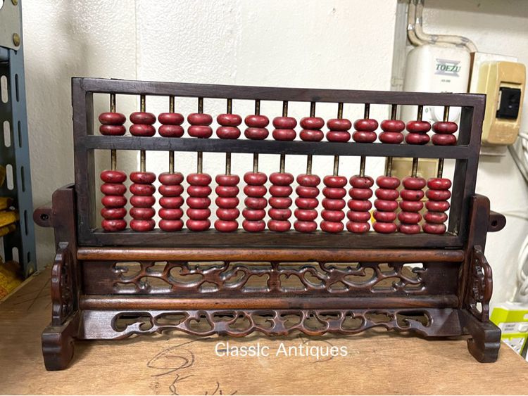 ลูกคิด ฐานไม้แกะสลักA4 รูปที่ 5