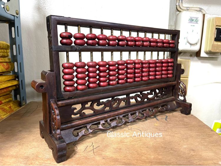 ลูกคิด ฐานไม้แกะสลักA4 รูปที่ 7