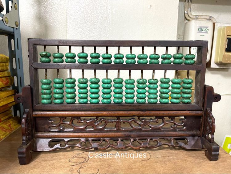 ลูกคิด ฐานไม้แกะสลักA5 รูปที่ 4