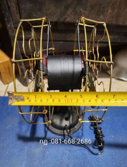 พัดลมตั้งโต๊ะทรงโบราณแบบ 2 ใบพัดเนื้อทองเหลือง รูปที่ 2