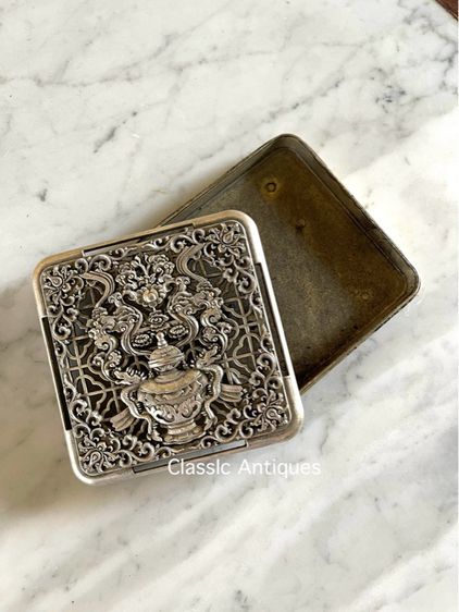 ตลับ กำยาน กะไหล่เงินสะสมA75 รูปที่ 5