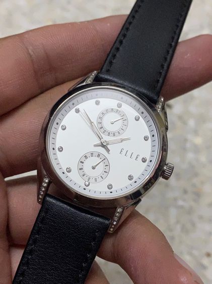 นาฬิกายี่ห้อ ELLE  ควอทซ์  ของแท้มือสอง สแตนเลส สายเปลี่ยนใหม่หัวสายเดิม  900฿ รูปที่ 2