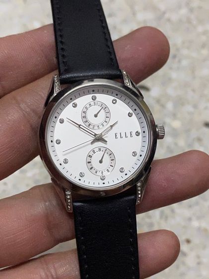 นาฬิกายี่ห้อ ELLE  ควอทซ์  ของแท้มือสอง สแตนเลส สายเปลี่ยนใหม่หัวสายเดิม  900฿ รูปที่ 1