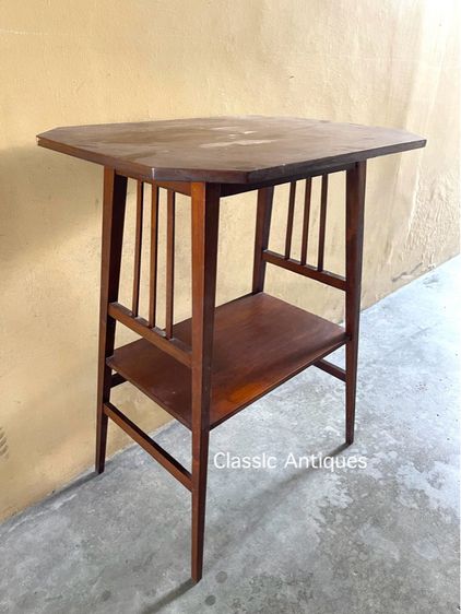 โต๊ะไม้สัก แปดเหลี่ยมขาแหลมสะสม รูปที่ 3