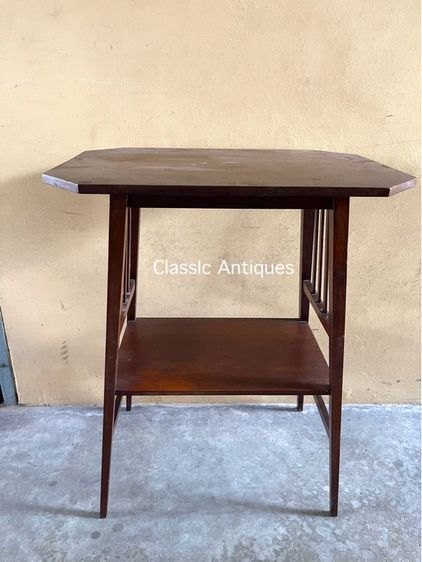 โต๊ะไม้สัก แปดเหลี่ยมขาแหลมสะสม รูปที่ 2