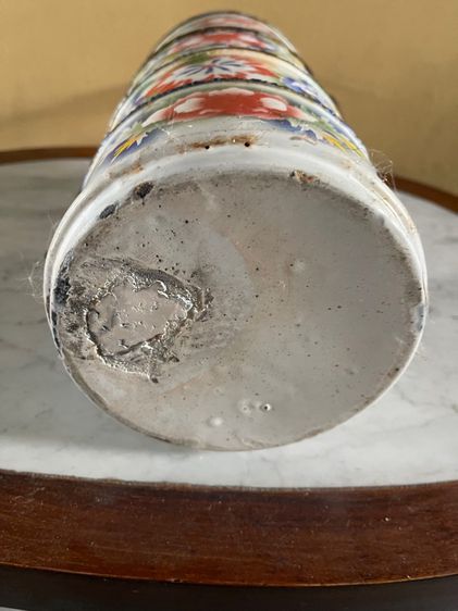 ปิ่นโต สังกะสีอีนาเมล โบราณสะสม รูปที่ 7