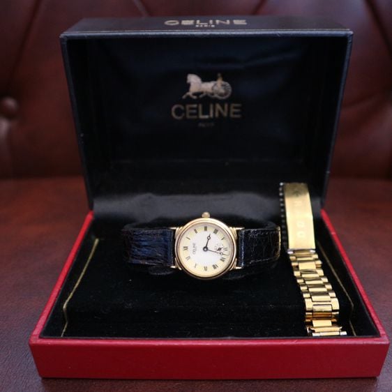 นาฬิกาวินเทจผู้หญิงสีทอง Celine Watch 
