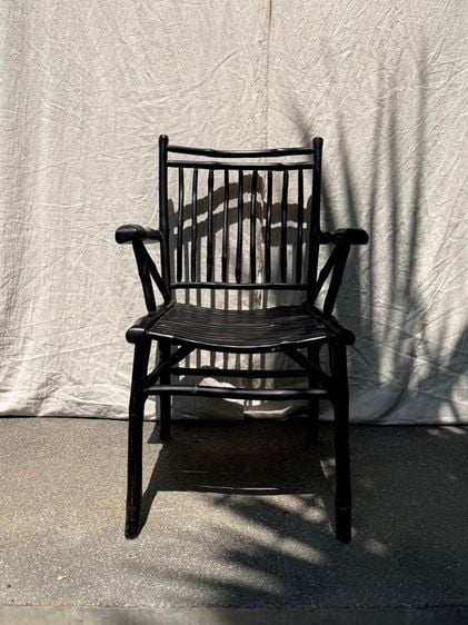เก้าอี้นวม/เก้าอี้มีที่เท้าแขน อื่นๆ เก้าอี้ไม้ไผ่ตันสีดำ