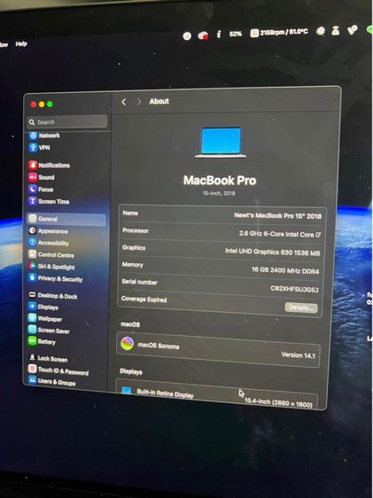 MacBook Pro 15 late 2018 รูปที่ 3