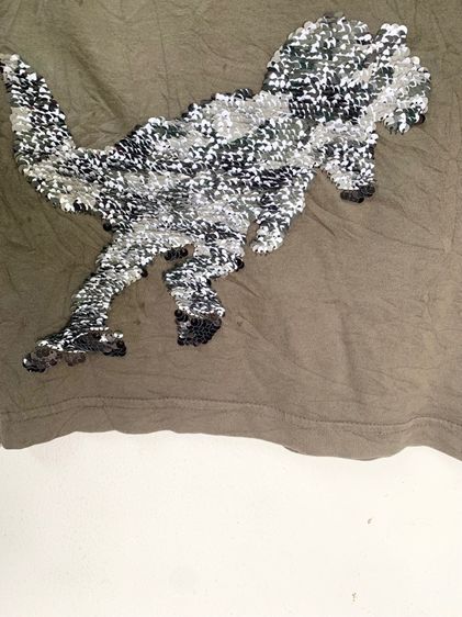จียู150 เสื้อยืดเด็กโตสีเขียวทหารลายไดโนเสาร์ รูปที่ 4