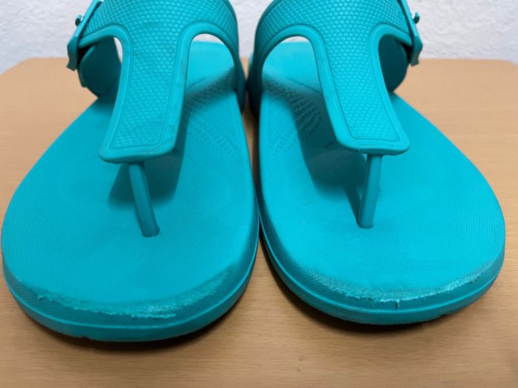 รองเท้ายางซิลิโคน กันน้ำ ลุยน้ำ ลุยฝน fitflop Iqushion ขนาด 6 UK 39 EU สีฟ้าเทอคอย ส่งต่อ รูปที่ 4
