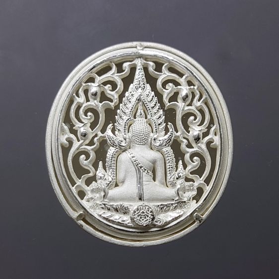 พระพุทธชินราช (เหรียญทรงรี พิมพ์ใหญ่) เนื้อเงินขัดเงา พ่นทราย กรมตำรวจรุ่นแรก รุ่น “ประวัติศาสตร์” พร่อมกล่องเดิม รูปที่ 4