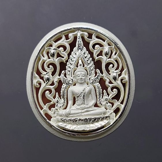 พระพุทธชินราช (เหรียญทรงรี พิมพ์ใหญ่) เนื้อเงินขัดเงา พ่นทราย กรมตำรวจรุ่นแรก รุ่น “ประวัติศาสตร์” พร่อมกล่องเดิม รูปที่ 3