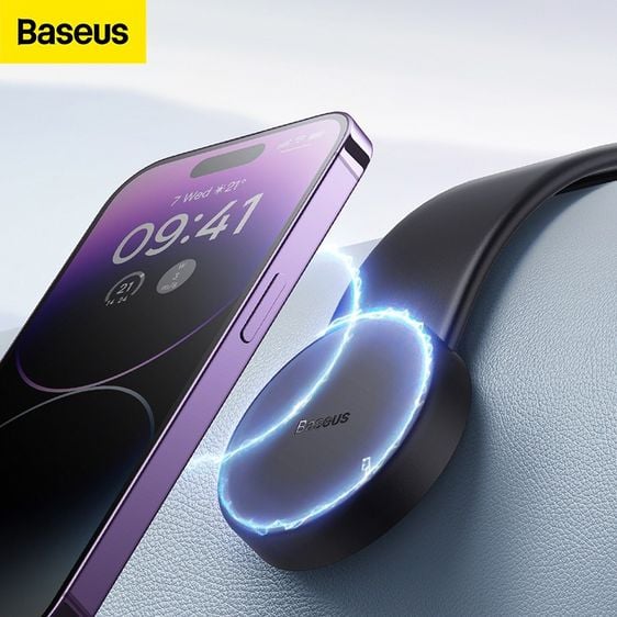 baseus c02 ที่วางโทรศัพท์ในรถยนต์ แบบแม่เหล็กสีดำ สำหรับ iphone 14 13 12 pro  